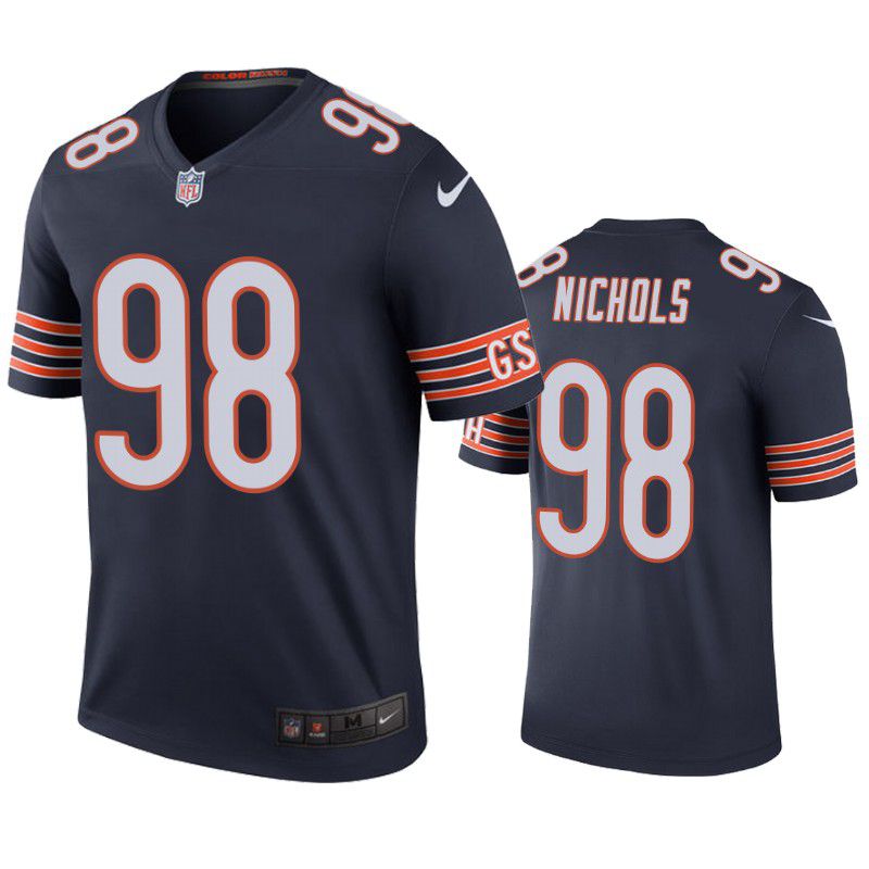 Men Chicago Bears #98 Bilal Nichols Nike Navy Color Rush Legend NFL Jersey->chicago bears->NFL Jersey